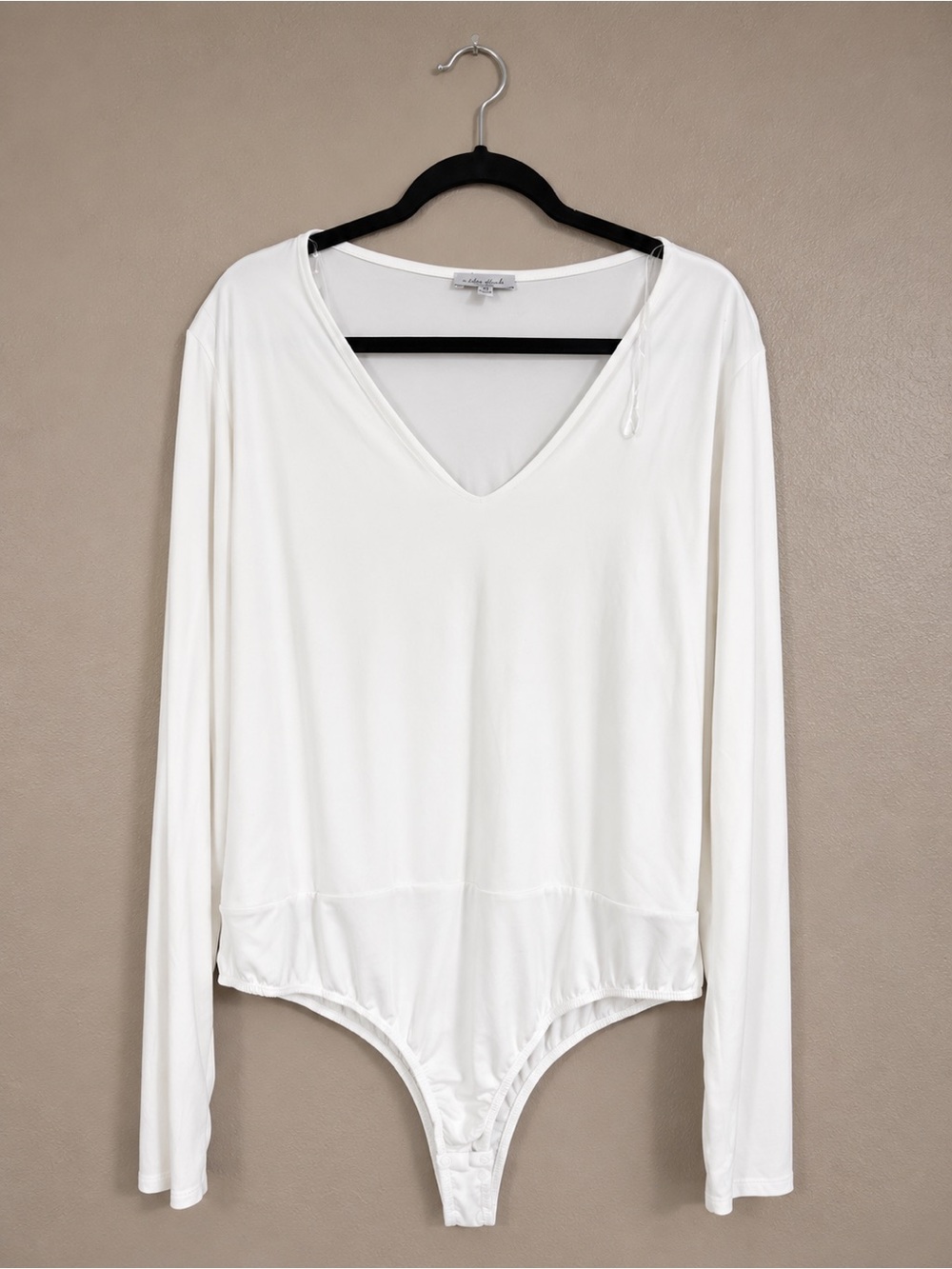 white birch White Long Sleeve V-Neck Bodysuit